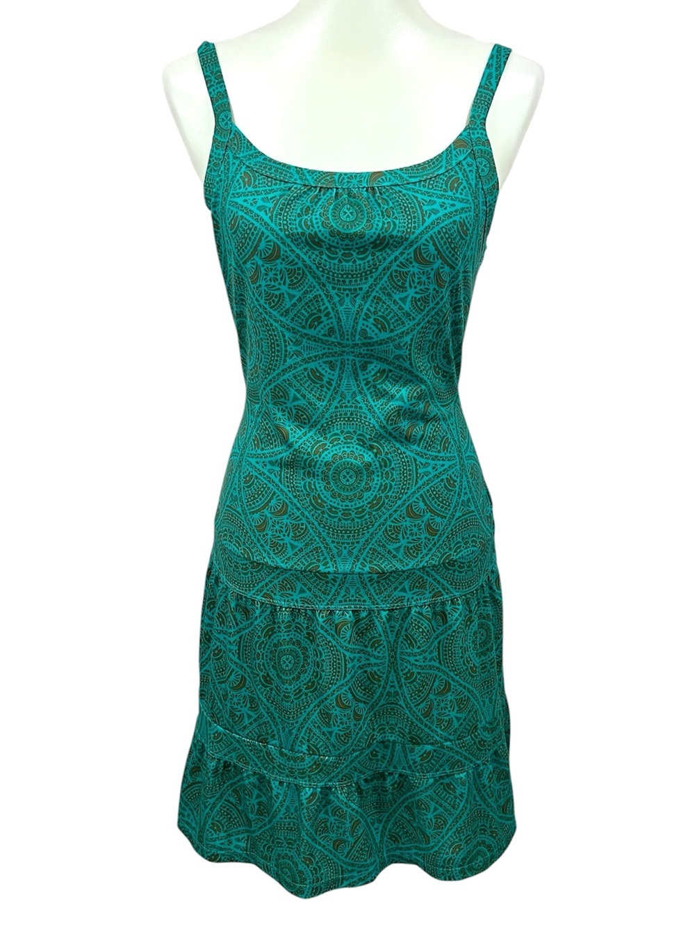 Prana Breathe Lexi  Paisley Abstract Mandala Print Tiered Active Bra Tank Dress